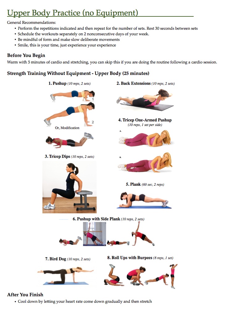  Muscular Strength And Endurance Upper Body Exercises Exercise Poster